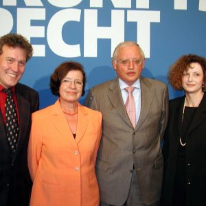 Kreisvorsitzender Thomas Ostermann, Mechtild Rothe MdEP, EU-Kommissar Günter Verheugen und Landratskandidatin Ulrike Boden.